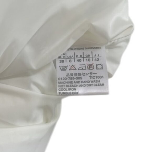 MaxMara long fur neck mid-length quilted puffer coat white women's size 8 - Picture 13 of 13